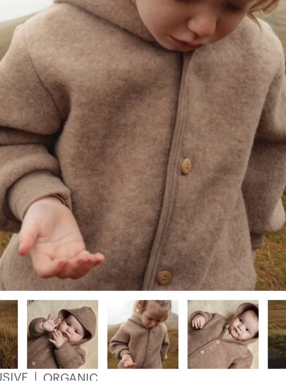 Siskin mama owl Pipit Baby Suit - Merino Wool Fleece One-Piece in Brown - Picture 4 of 10
